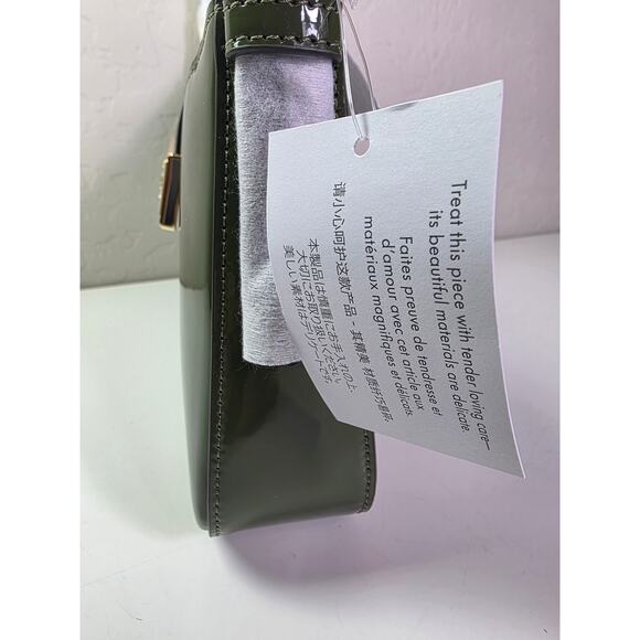 KATE SPADE Reegan Patent Green with Gold Accents NEW Small Shoulder Bag NWT - Picture 9 of 12